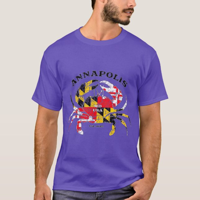 Camiseta Annapolis Maryland Bandeira do Orgulho de Carangue (Frente)