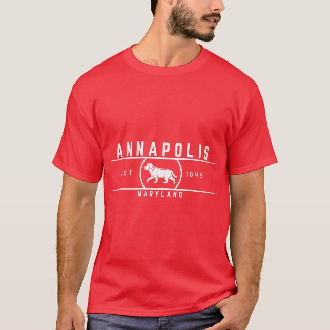 Camiseta Annapolis Maryland - Estilo Retroativo (Frente)