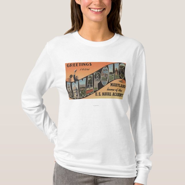 Camiseta Annapolis, Maryland - grandes cenas da letra (Frente)