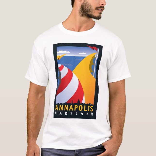 Camiseta Annapolis, velas (Frente)