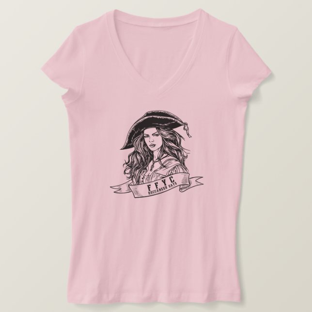 Camiseta Anne Bonny Women's V Neck (Frente do Design)
