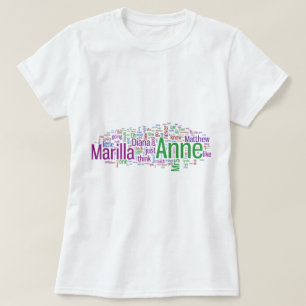 Camiseta Anne da nuvem verde da palavra dos frontões