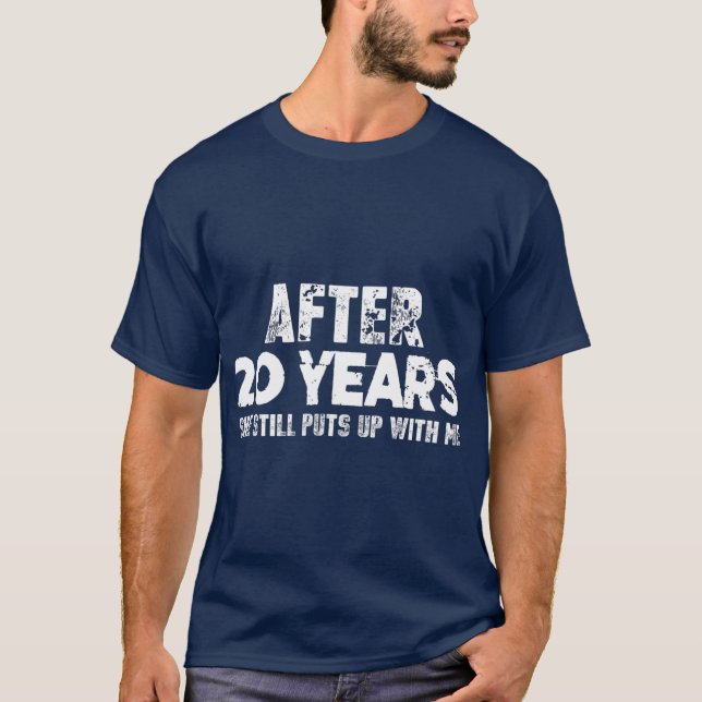 Camiseta Anniversary gifts for husband  Funny  20 Years (Frente)