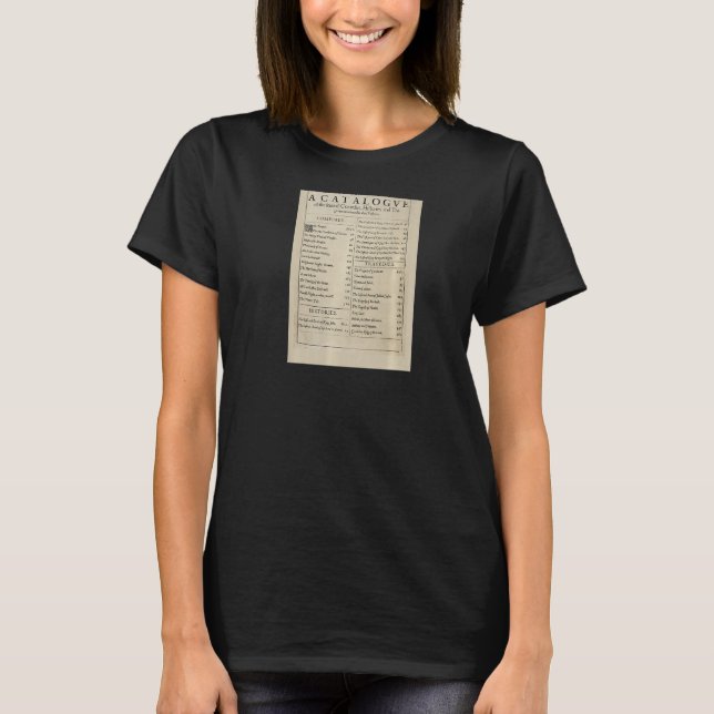 Camiseta Anniversary Table of Contents Shakespeare First Fo (Frente)