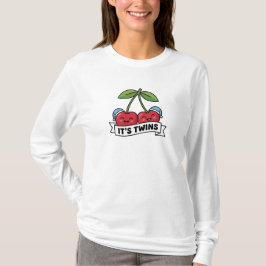 Camiseta Annonce Jumeaux Garçons It's Twins Cerises Bonnets