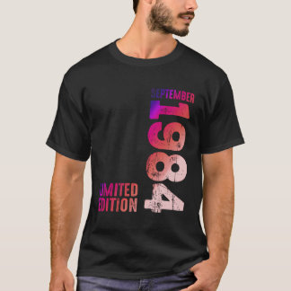 Camiseta Ano 1984 Mês De Setembro De 1984 Retro 1984 Vinta
