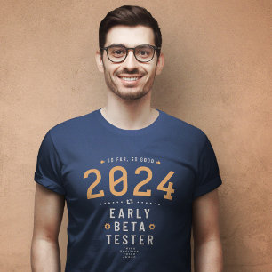 Camiseta Ano 2024 Beta Tester Engraçado