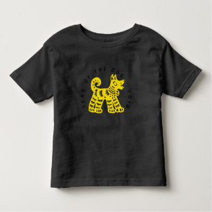 Camiseta Ano amarelo do cão da terra de Papercut do chinês