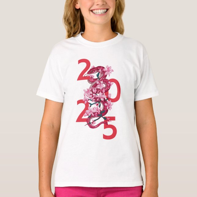 Camiseta Ano Bonito Da Cobra 2025 | Cobra Zodiac chinês (Frente)