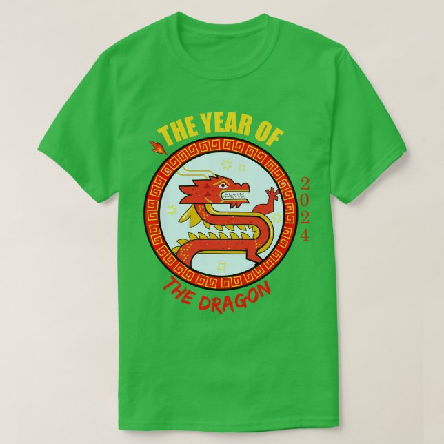Camiseta Ano Chinês 2024 O Ano Do Dragão (Frente do Design)