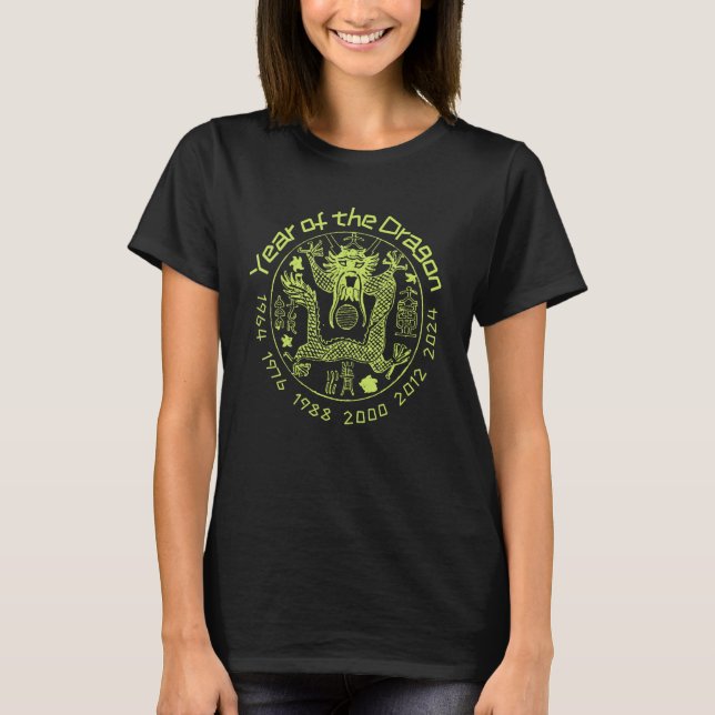 Camiseta Ano Chinês do Dragão - Sinal Zodíaco 1 (Frente)