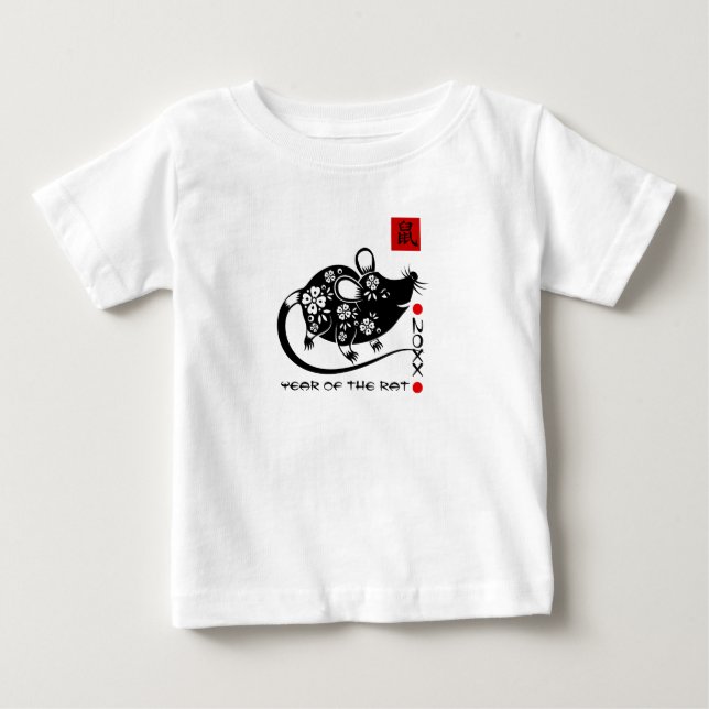 Camiseta Ano Chinês do Rato| Ano Personalizado (Frente)