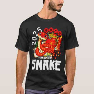 Camiseta Ano da Serpente 2025 Ano Novo Chinês 2025 Vermelho