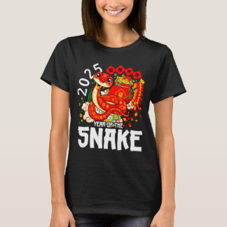 Camiseta Ano da Serpente 2025 Ano Novo Chinês 2025 Vermelho