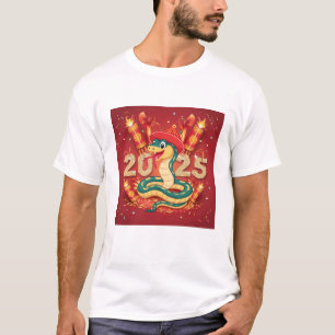 Camiseta Ano da Serpente 2025 serpente de madeira