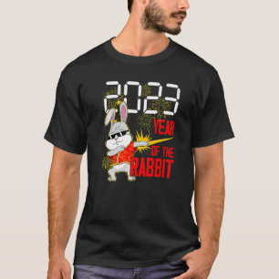 Camiseta Ano De Dabbing Do Coelho Feliz Ano Novo Chinês
