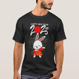 Camiseta Ano De Dabbing Do Coelho Feliz Ano Novo Chinês