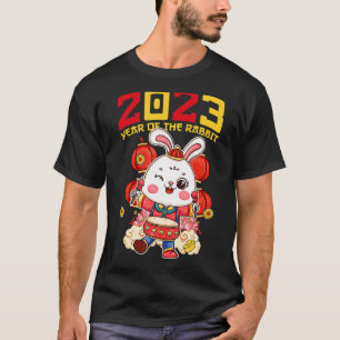 Camiseta Ano De Dabbing Do Coelho Feliz Ano Novo Chinês