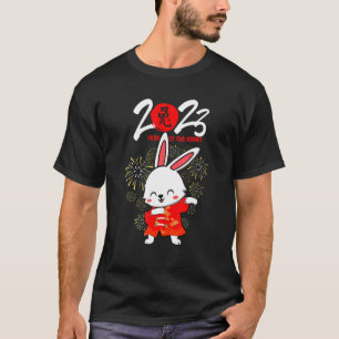 Camiseta Ano De Dabbing Do Coelho Feliz Ano Novo Chinês