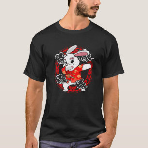 Camiseta Ano De Dabbing Do Coelho Feliz Ano Novo Chinês