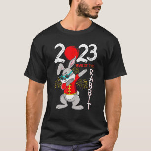 Camiseta Ano De Dabbing Do Coelho Feliz Ano Novo Chinês