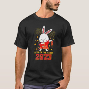 Camiseta Ano De Dabbing Do Coelho Feliz Ano Novo Chinês
