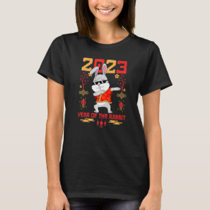 Camiseta Ano De Dabbing Do Coelho Feliz Ano Novo Chinês