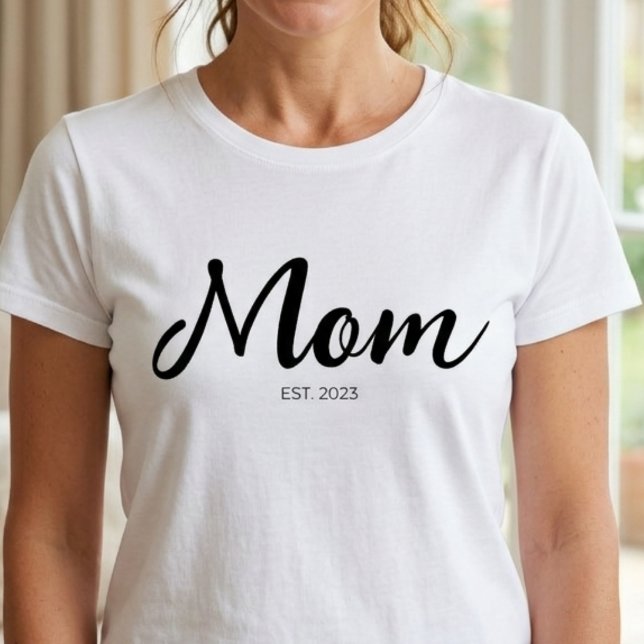 Camiseta Ano de Fundação Mãe Rosto Preto (Criador carregado)