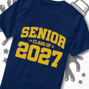 Camiseta Ano de Graduação Amarelo Dourado Turma de Formatur