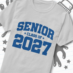 Camiseta Ano de Graduação Escola Azul Turma de 2027