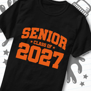 Camiseta Ano de Graduação Escola Laranja Turma de 2027