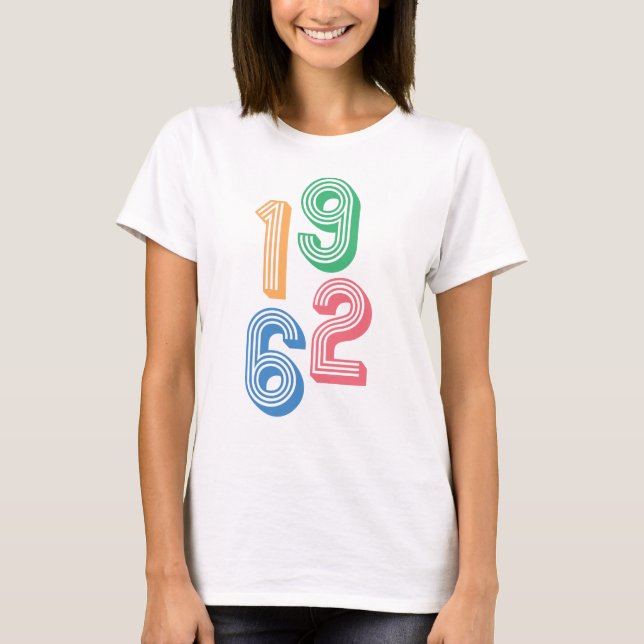 Camiseta Ano de nascimento - 1962 - 60º presente de anivers (Frente)