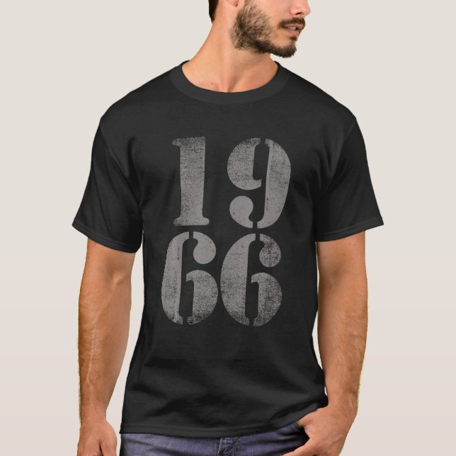 Camiseta Ano De Nascimento De 1966, Dia De Nascimento De Vi (Frente)