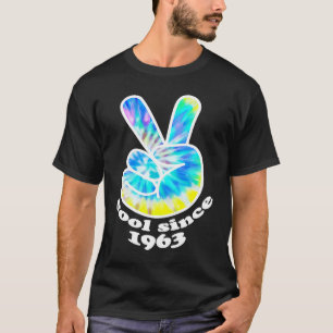 Camiseta Ano de Nascimento Legal Desde 1963 Tie Dye Peace