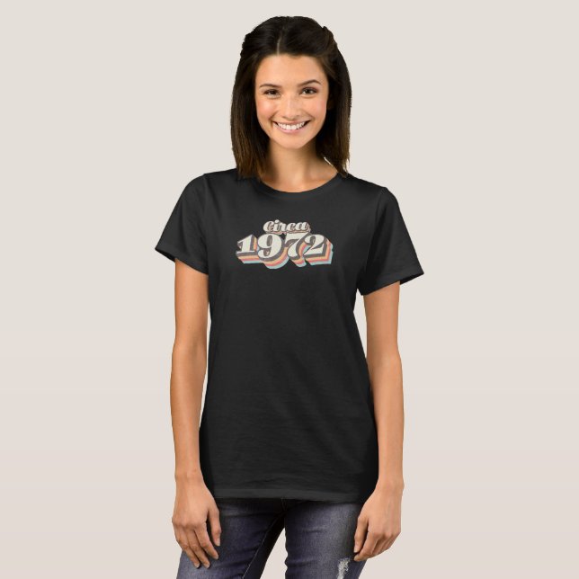 Camiseta Ano de Nascimento - Por volta de 1972 (Frente Completa)