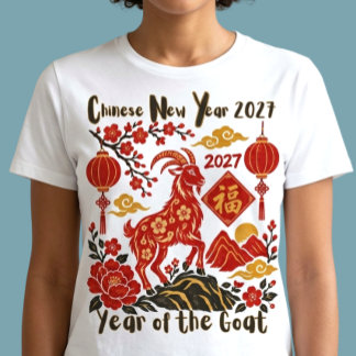 Camiseta Ano do Bode 2027 Ano Novo Chinês