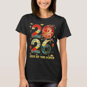 Camiseta Ano do Cavalo 2026 Ano Novo Lunar Chinês Masculino