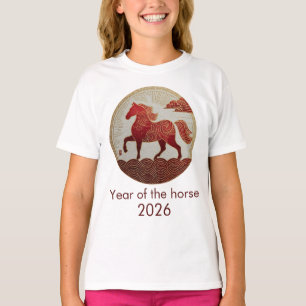 Camiseta Ano do Cavalo 2026 – Arte do Ano Novo Lunar