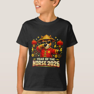 Camiseta Ano Do Cavalo 2026 Cavalo Dabbing Ano Novo Chinês