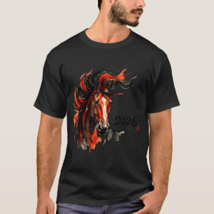 Camiseta Ano do Cavalo Ano Novo Chinês 2026 Arte