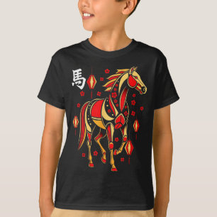 Camiseta Ano Do Cavalo Chinês Lunar Feliz