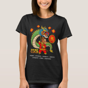 Camiseta Ano do Cavalo Dança do Dragão Ano Novo Chinês Zodí