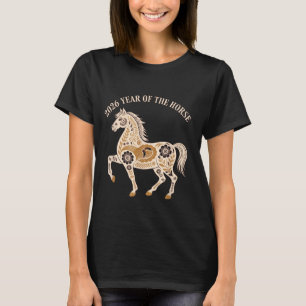 Camiseta Ano do Cavalo de Fogo 2026 Ano Novo Chinês Festivo
