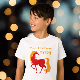 Camiseta Ano do Cavalo de Fogo 2026 do Zodíaco Chinês
