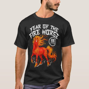 Camiseta Ano do Cavalo de Fogo Ano Novo Chinês 2026 Zodíaco