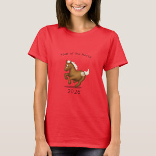 Camiseta Ano do Cavalo Fofo Zodíaco Chinês