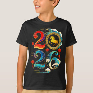 Camiseta Ano do Cavalo Lunar Chinês 2026 Ano Novo 2026