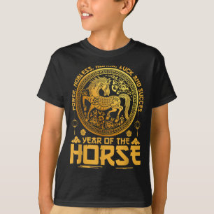 Camiseta Ano Do Cavalo Zodíaco Feliz Ano Novo Lunar Chinês