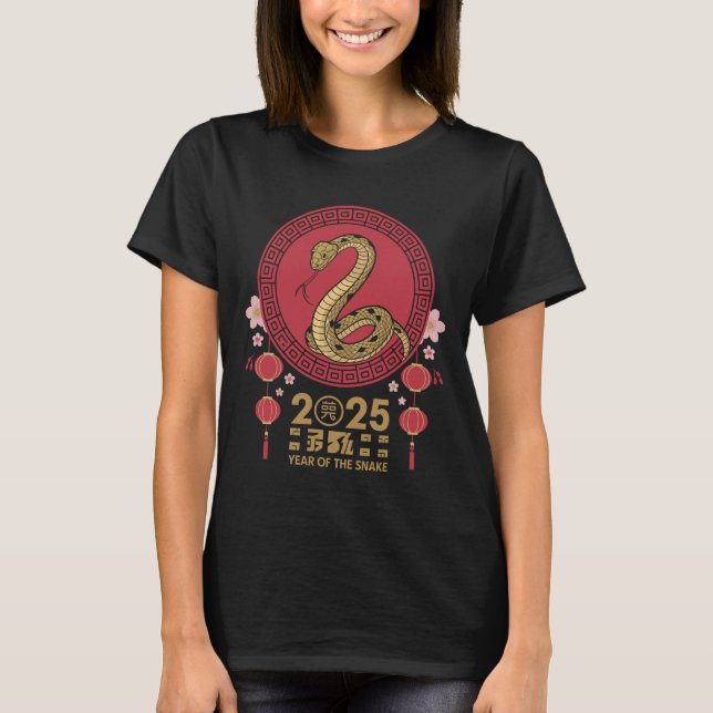 Camiseta Ano Do Cobra 2025 | Zodíaco chinês 2025 (Frente)