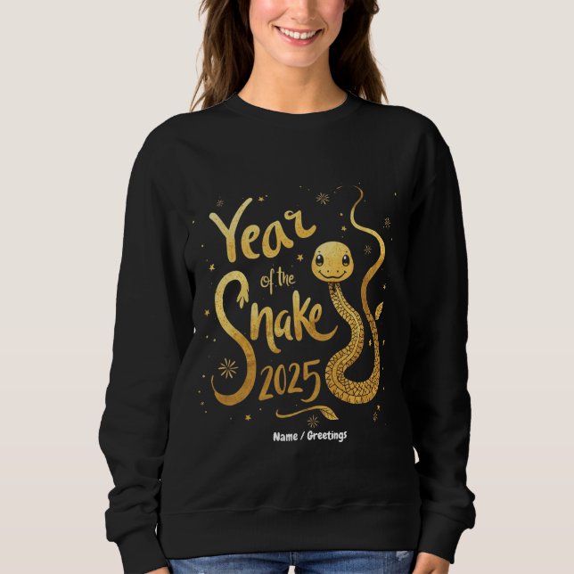 Camiseta Ano do Cobra chinês 2025 Zodiac (Frente)